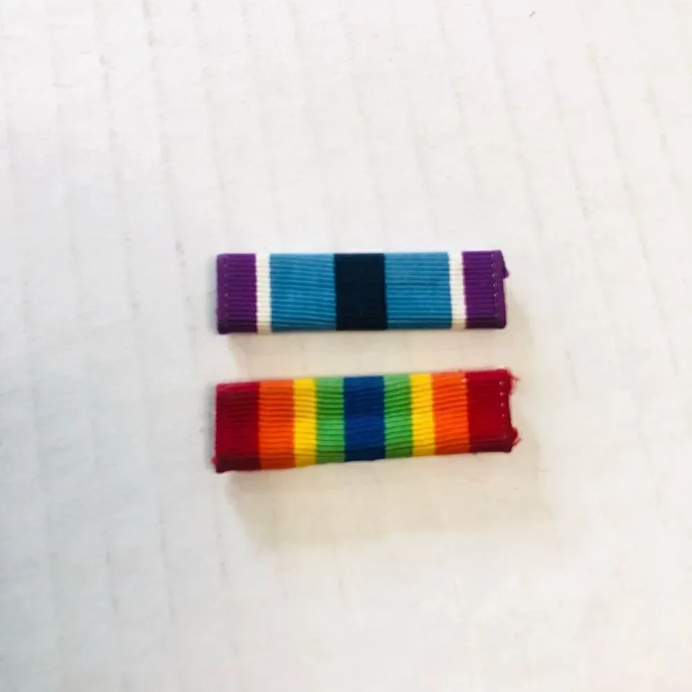 army service ribbon‎ bars rainbow and blue and purple stripes